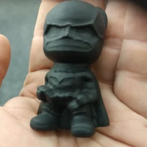 Batman Free Standing Hand Carved In Black Obsidian Unpolished Gemstone