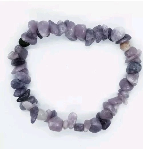 Lepidolite (Lapidolite) Natural Chip Crystal Gemstone Healing Chakra Bracelet