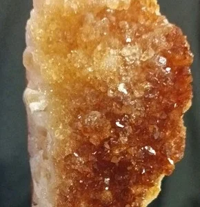 Citrine Natural Yellow/Orange Crystal Cluster From Brazil 594g On A Metal Stand