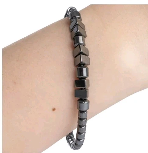 Hematite Natural Stretch Bracelet Chakra Healing - Image 3