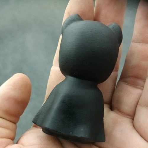 Batman Free Standing Hand Carved In Black Obsidian Unpolished Gemstone - Image 3