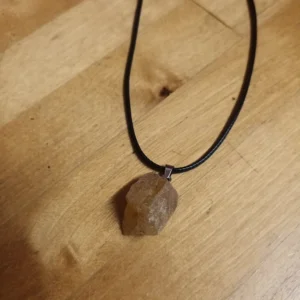 Citrine Irregular Crystal Gemstone Natural Chakra Pendant + 45cm Braided Cord