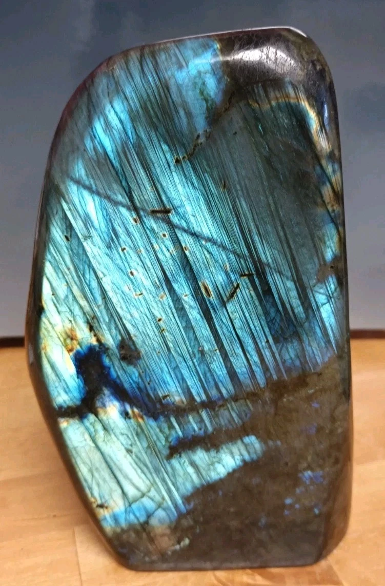 Labradorite Large Freeform Blue Gold Flash from Madagascar 2040g